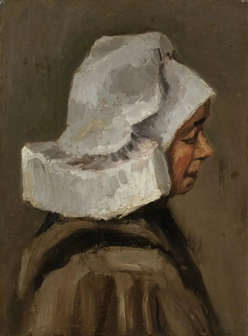 Peasant Woman's Head with White Bonnet - Vincent van Gogh