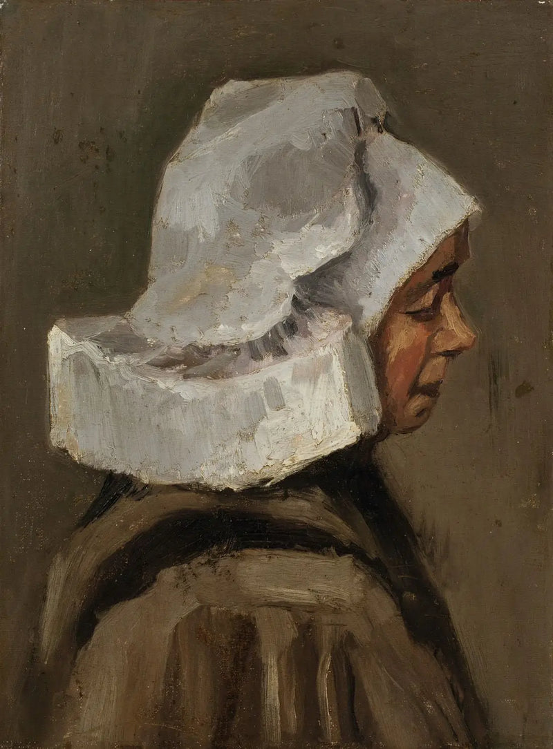 Peasant Woman's Head with White Bonnet - Vincent van Gogh