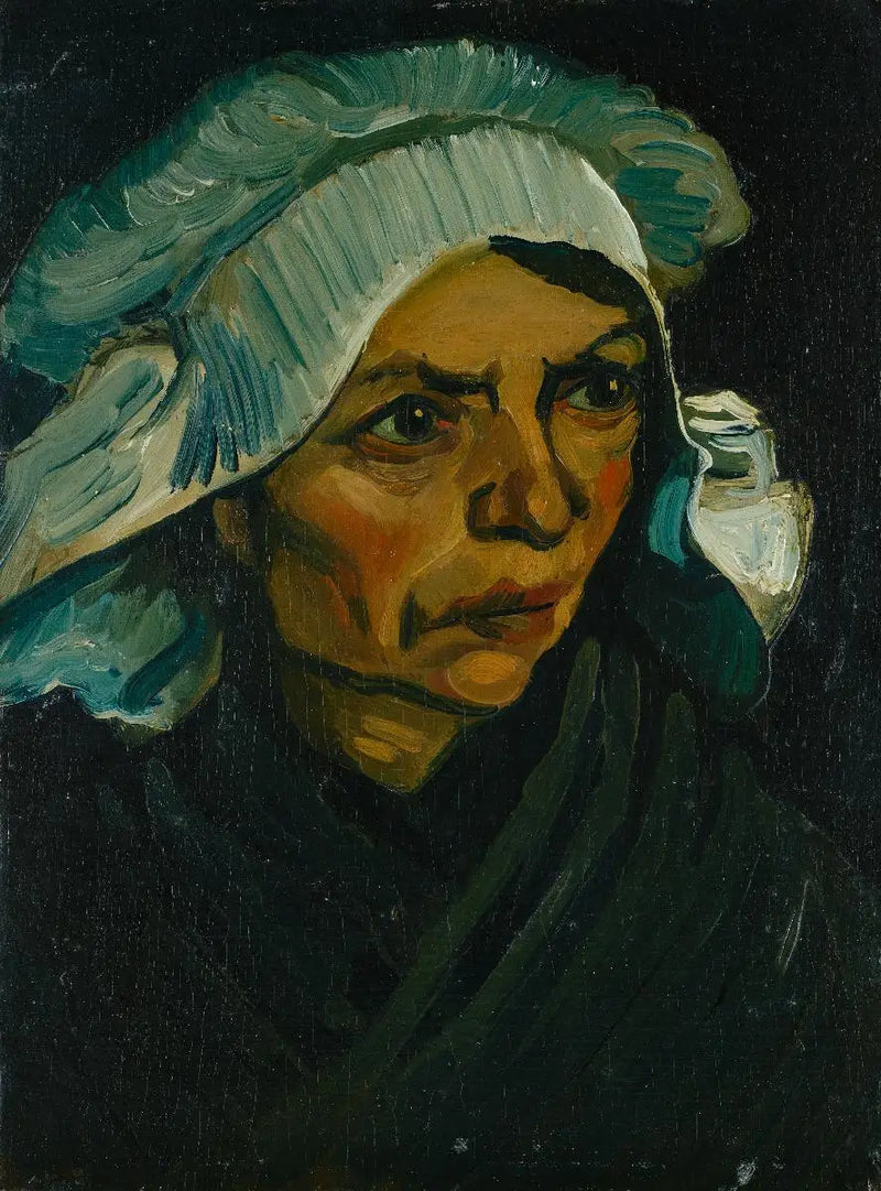 Peasant Woman's Head with White Bonnet - Vincent van Gogh