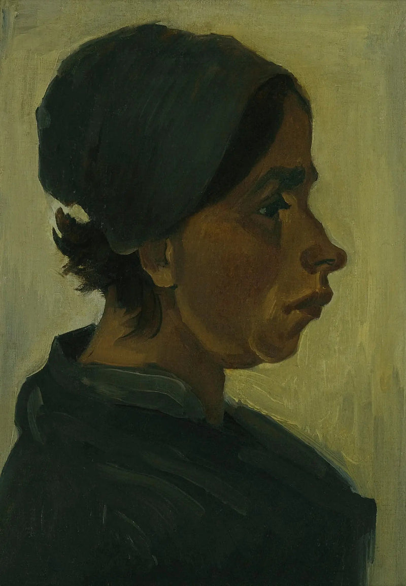 Peasant Woman's Head with Black Bonnet - Vincent van Gogh
