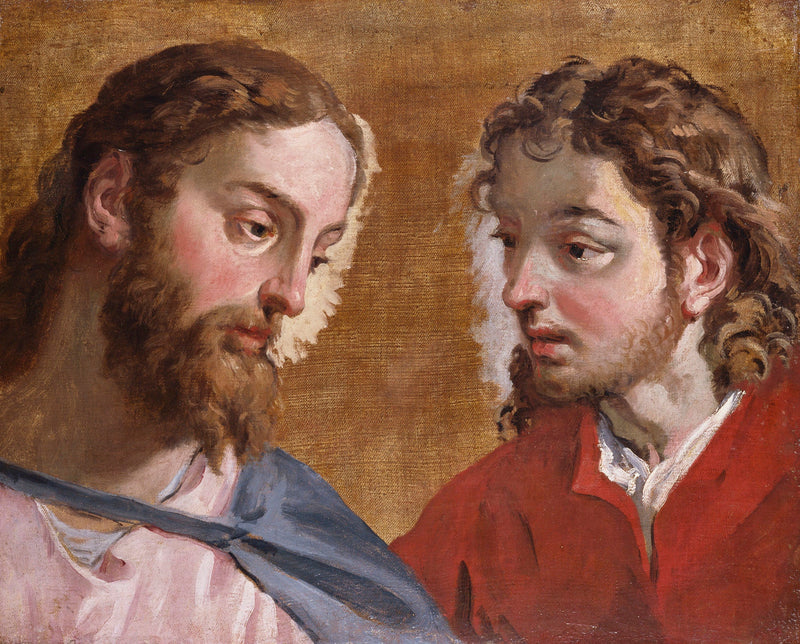 Head of Christ and an Apostle (Saint John) - Sebastiano Ricci