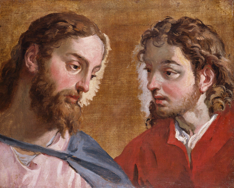 Head of Christ and an Apostle (Saint John) - Sebastiano Ricci