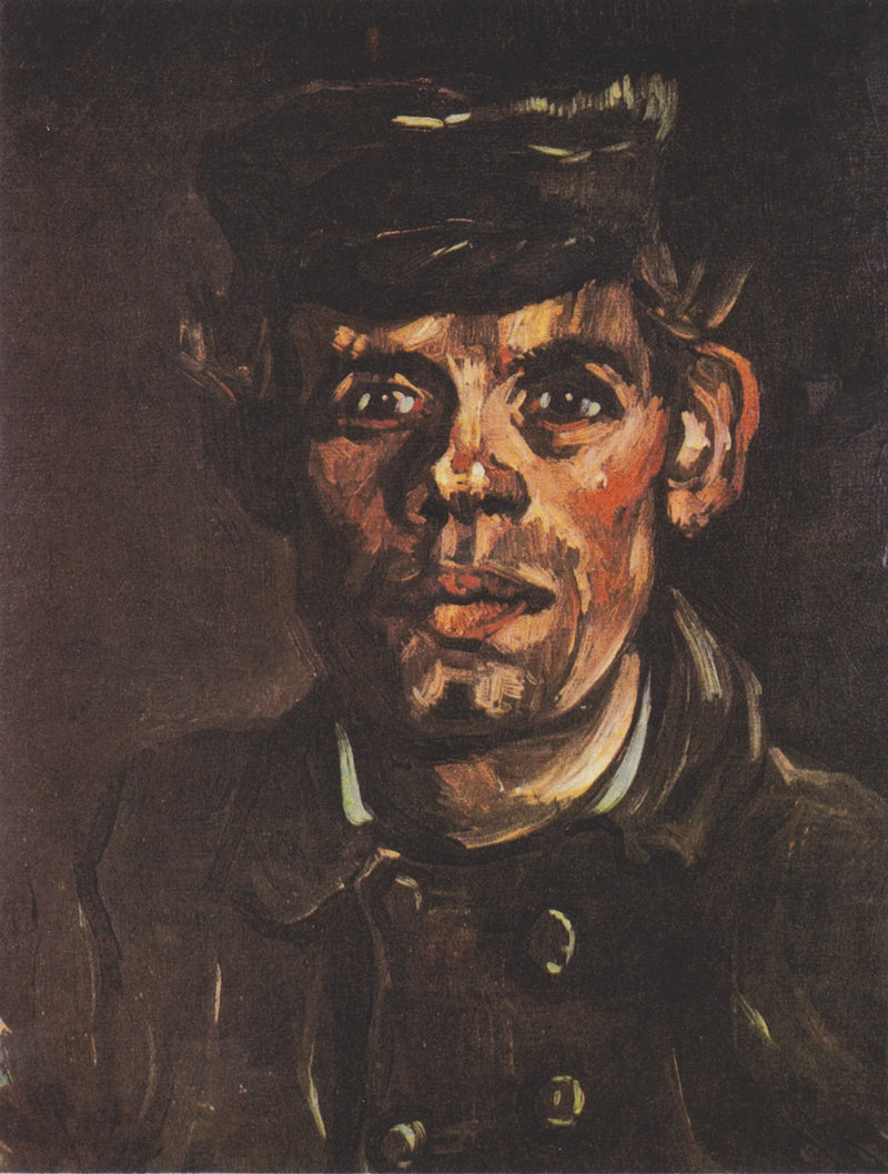 Head of a Young Peasant Wearing a Visor Cap - Vincent van Gogh