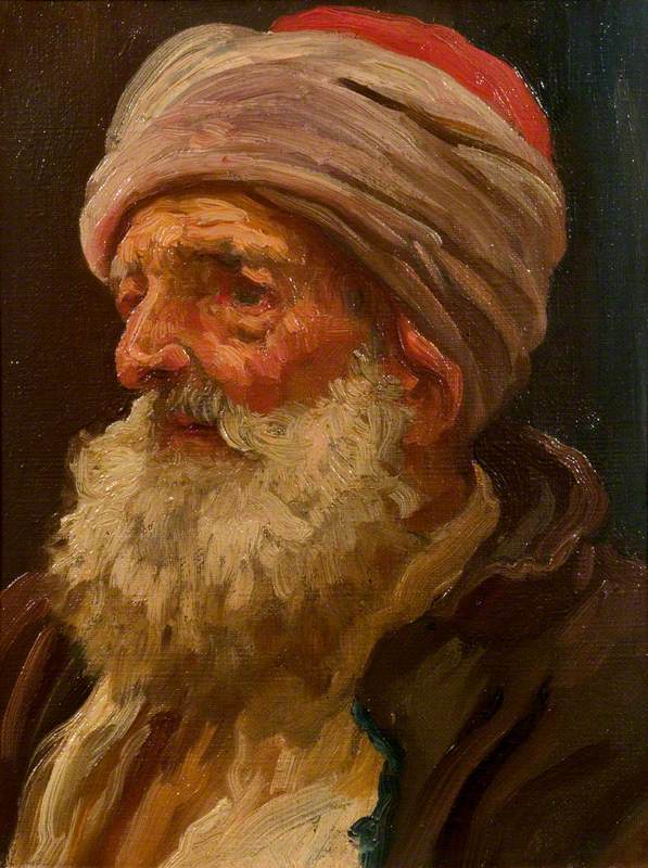 Head of an Old Arab - Frederic Leighton