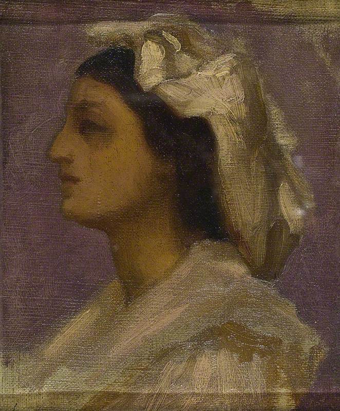 Head of an Italian Young Girl (profile) - Frederic Leighton