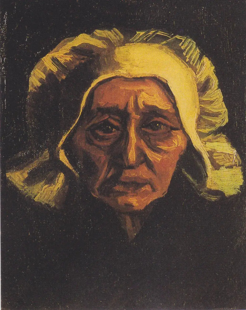 Head of an old peasant woman with a white bonnet - Vincent van Gogh