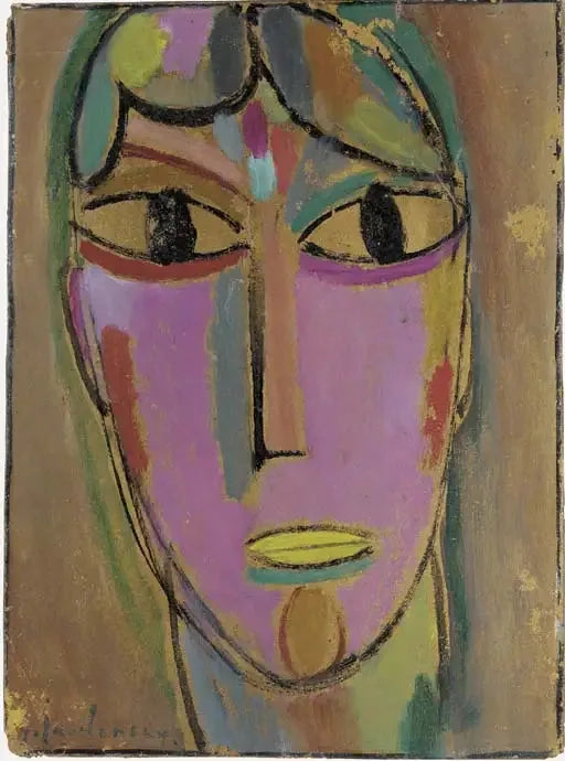 Mystical Head: Woman's Head - Yellow Mouth - Alexej von Jawlensky