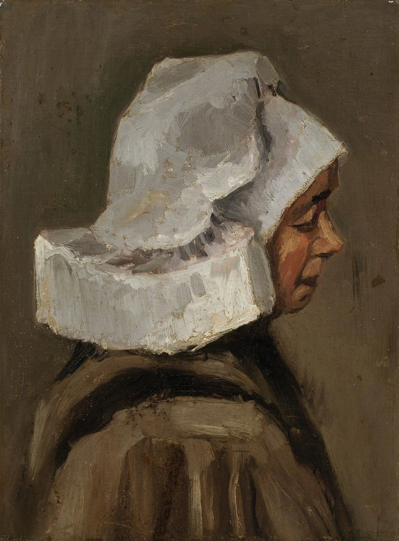 Peasant Woman's Head with White Bonnet - Vincent van Gogh