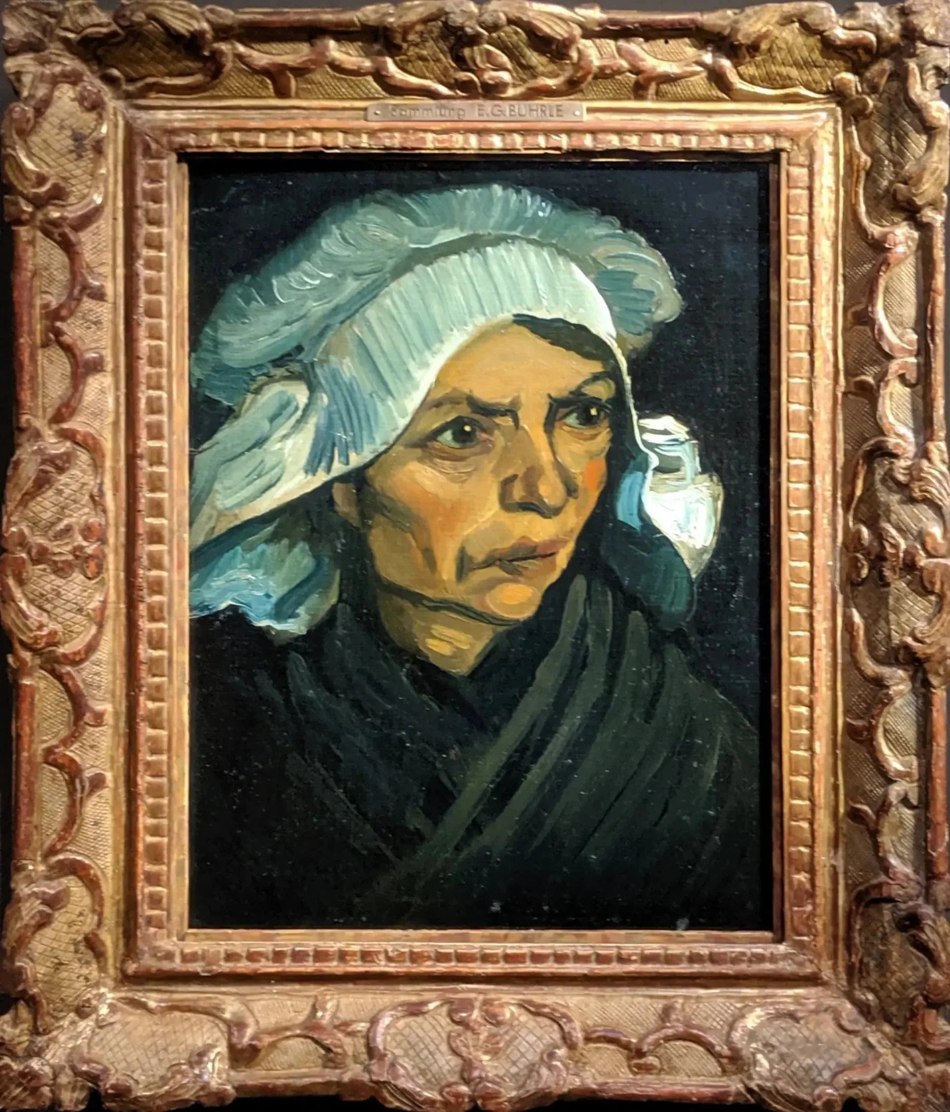 Tête de paysanne au bonnet blanc F80 JH681 photographiée au musée