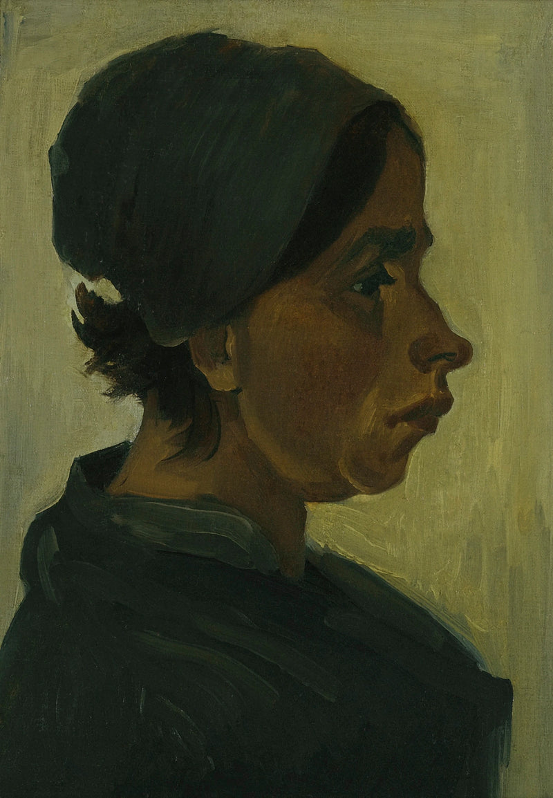 Peasant Woman's Head with Black Bonnet - Vincent van Gogh