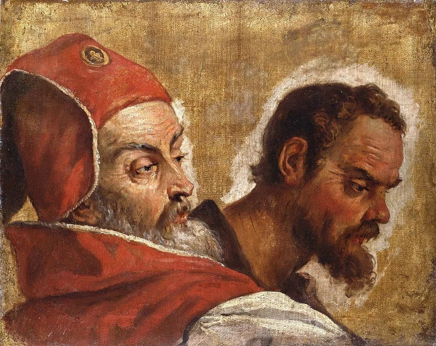 Heads of two men: a scribe or a Pharisee and an apostle? - Sebastiano Ricci