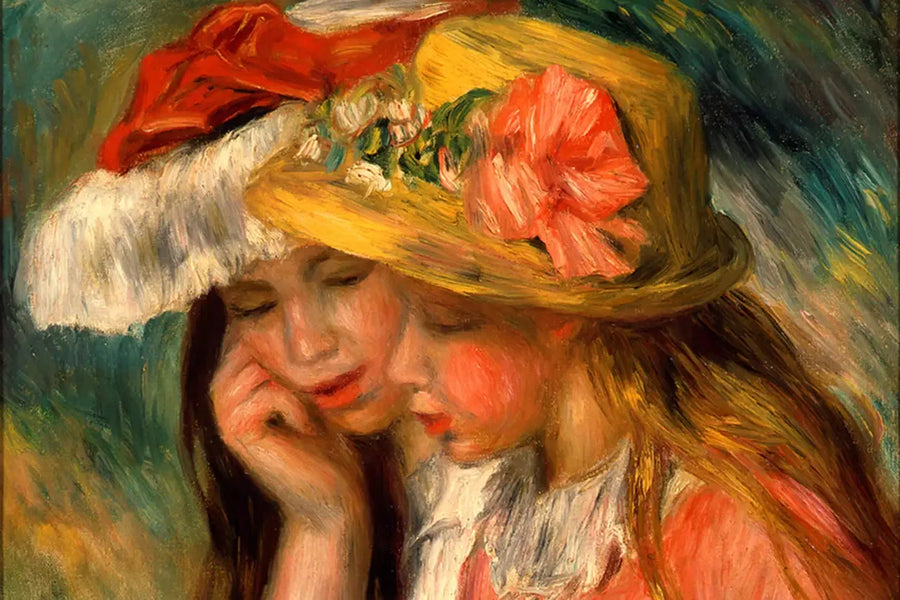 Heads of Two Young Girls - Pierre-Auguste Renoir