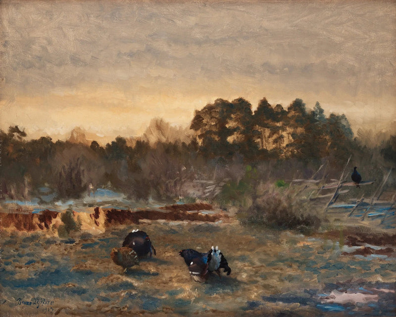 Black grouse at dusk - Bruno Liljefors
