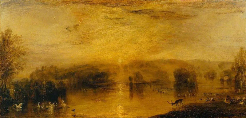 The Lake, Petworth: Sunset, a Stag Drinking - J. M. W. Turner