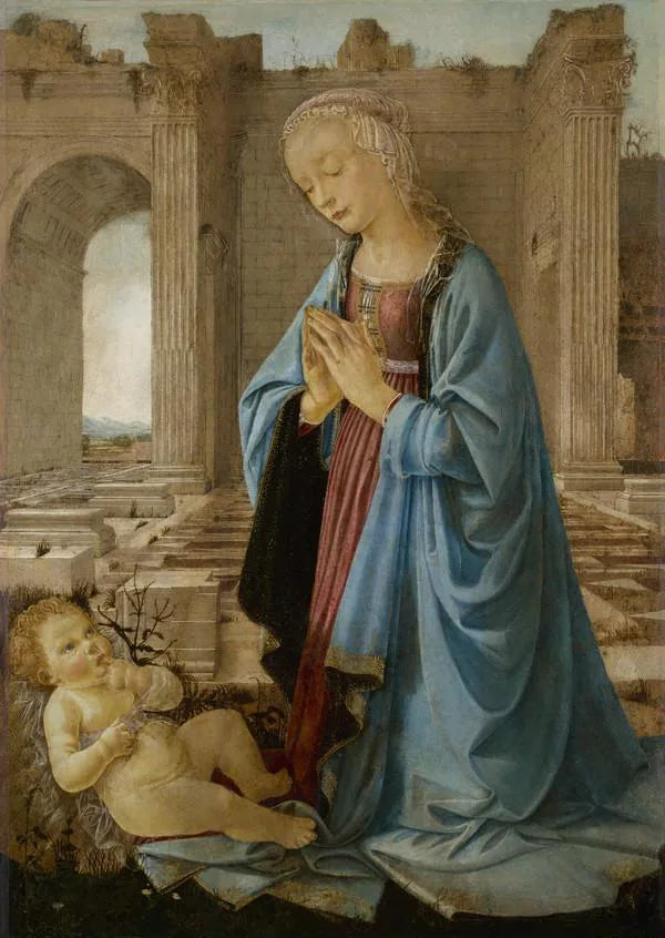 The Virgin Adoring the Christ Child - Andrea del Verrocchio image 1 reproduction de peinture à l’huile
