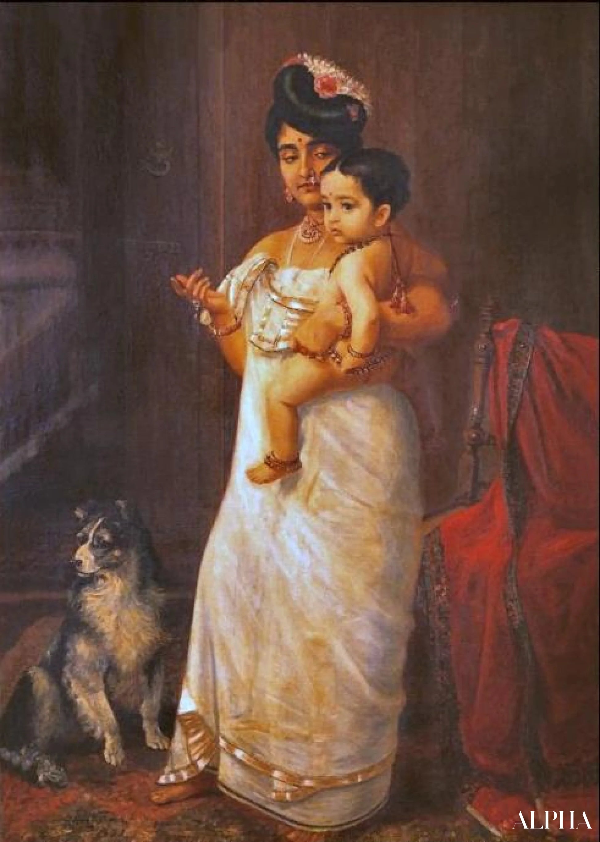 There Comes Papa - Raja Ravi Varma - High-end reproductions of paintings and artworks