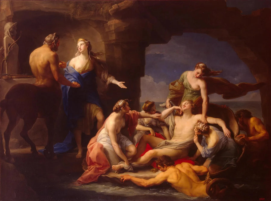 Thétis takes her son Achilles sleeping from the centaur Chiron - Pompeo Batoni