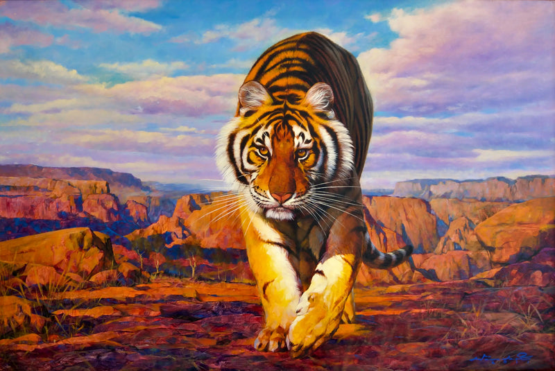 Tiger on the hunt | 150 x 100 cm