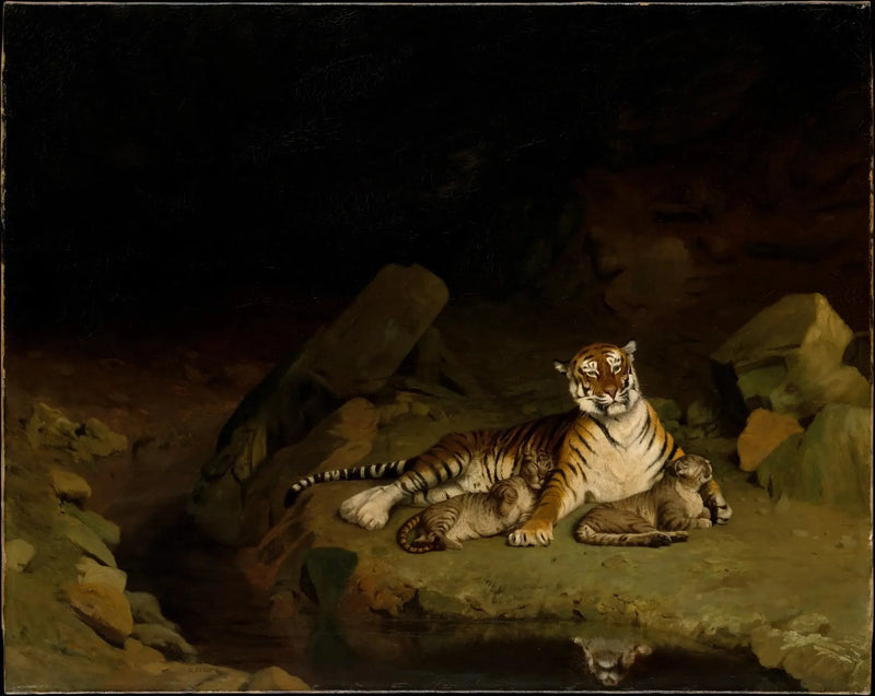 Tiger and its cubs - Jean-Léon Gérôme