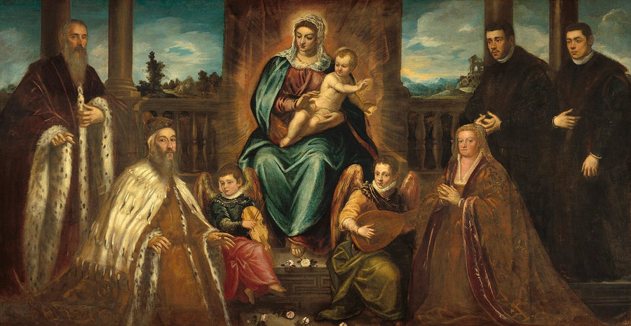 Le doge Alvise Mocenigo et sa famille devant la Vierge à l'Enfant, peinture de Le Tintoret