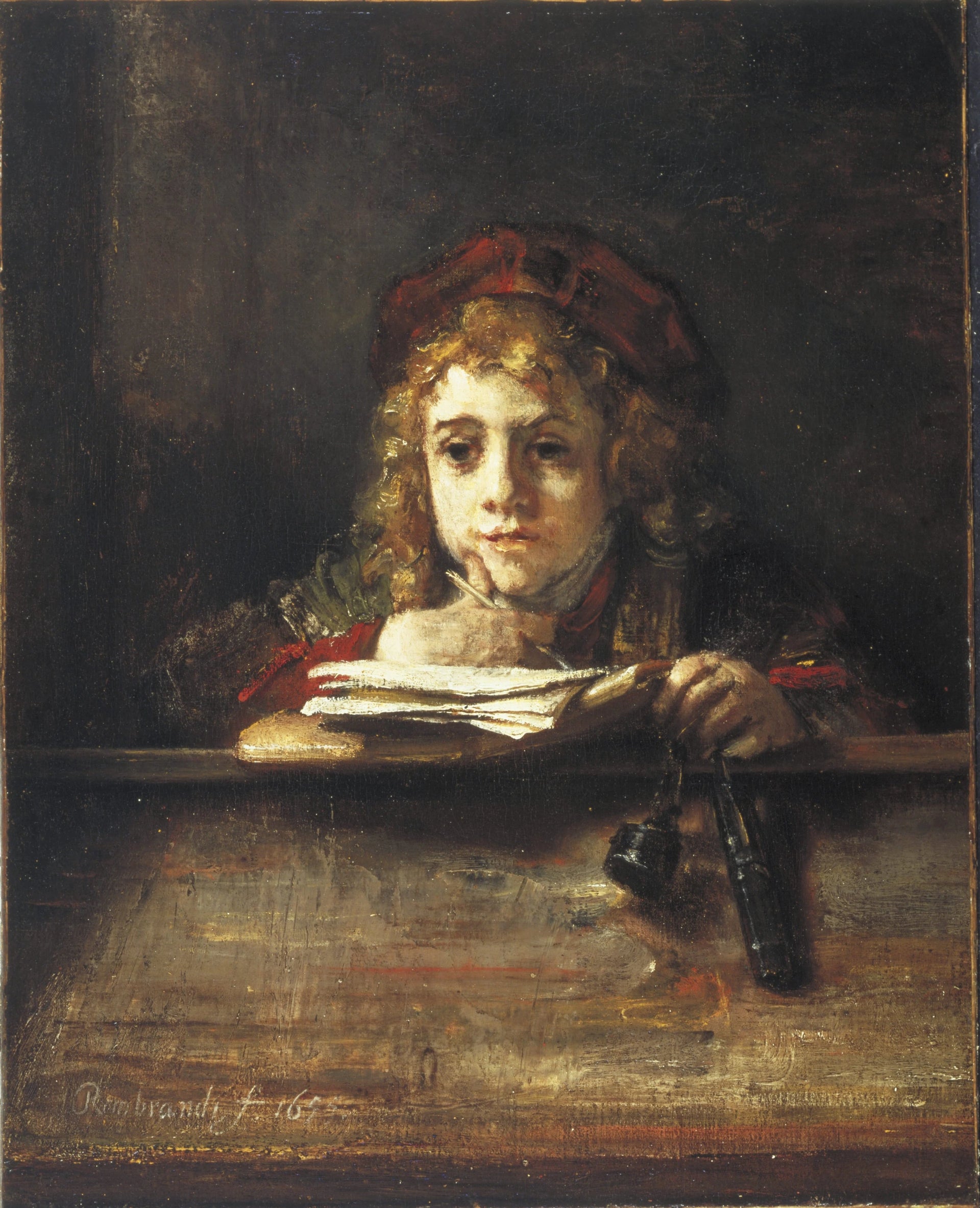 Titus à son bureau — Rembrandt, 1655, Museum Boijmans Van Beuningen