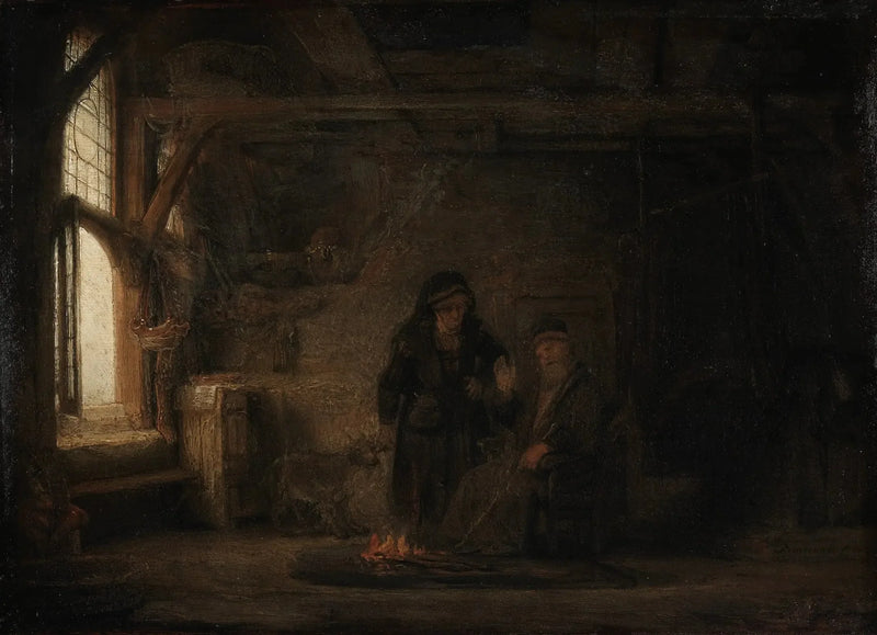 Tobias and Anna with a Little Goat - Rembrandt