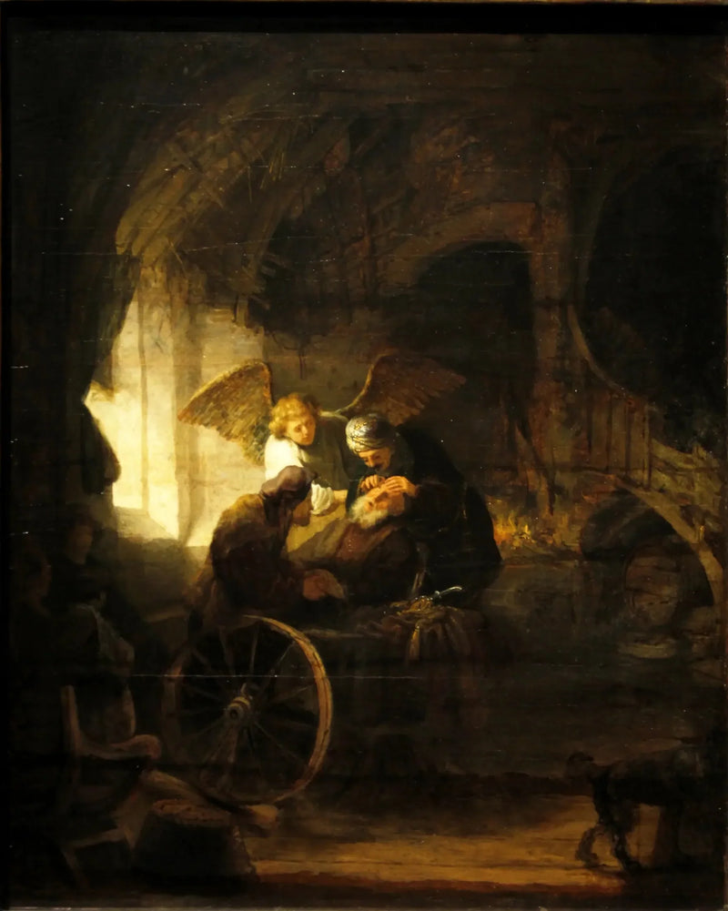 Tobias heals his blind father - Rembrandt
