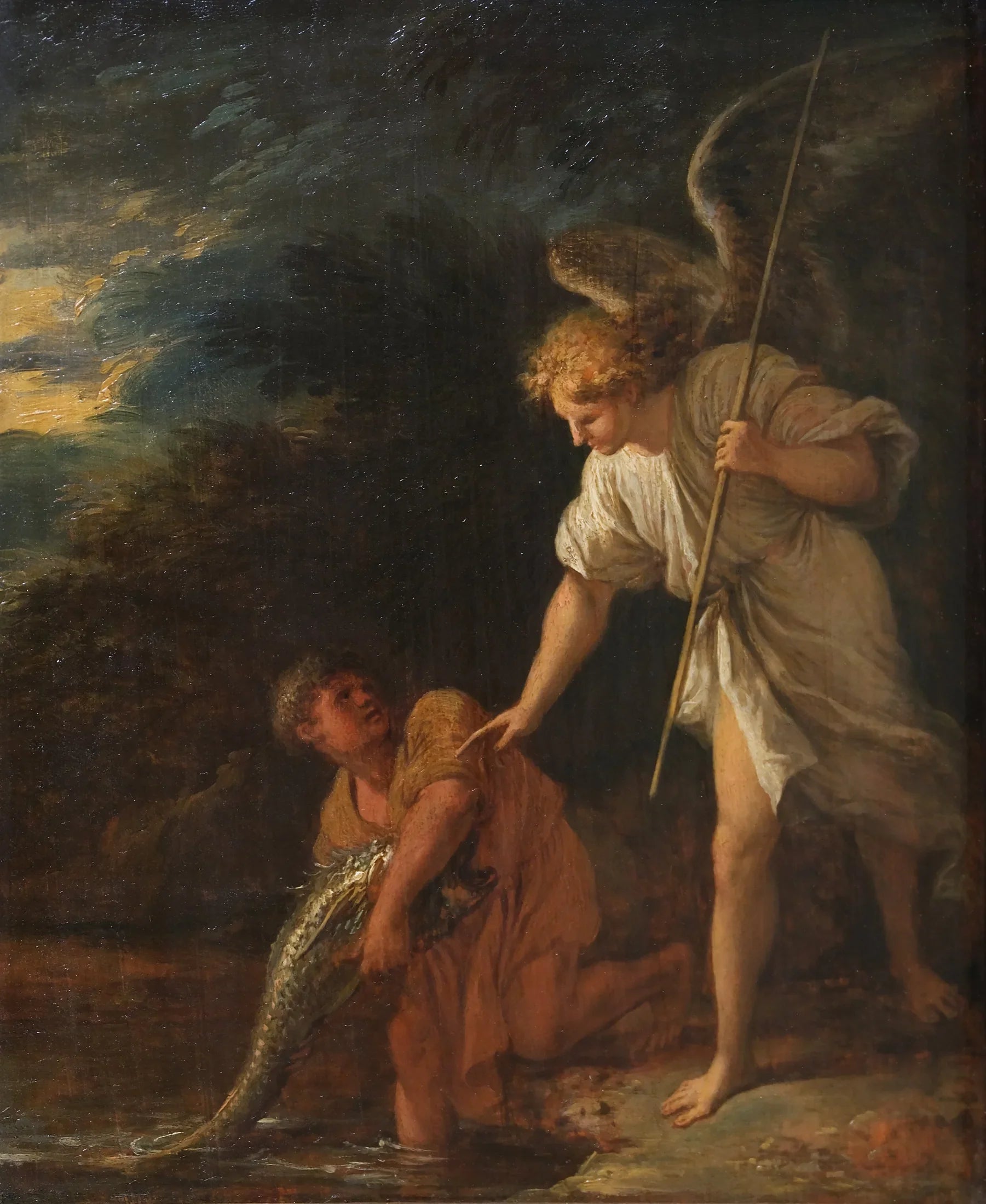 Tobie et l'Ange - Salvator Rosa image 1 tableau peint à l’huile sur toile