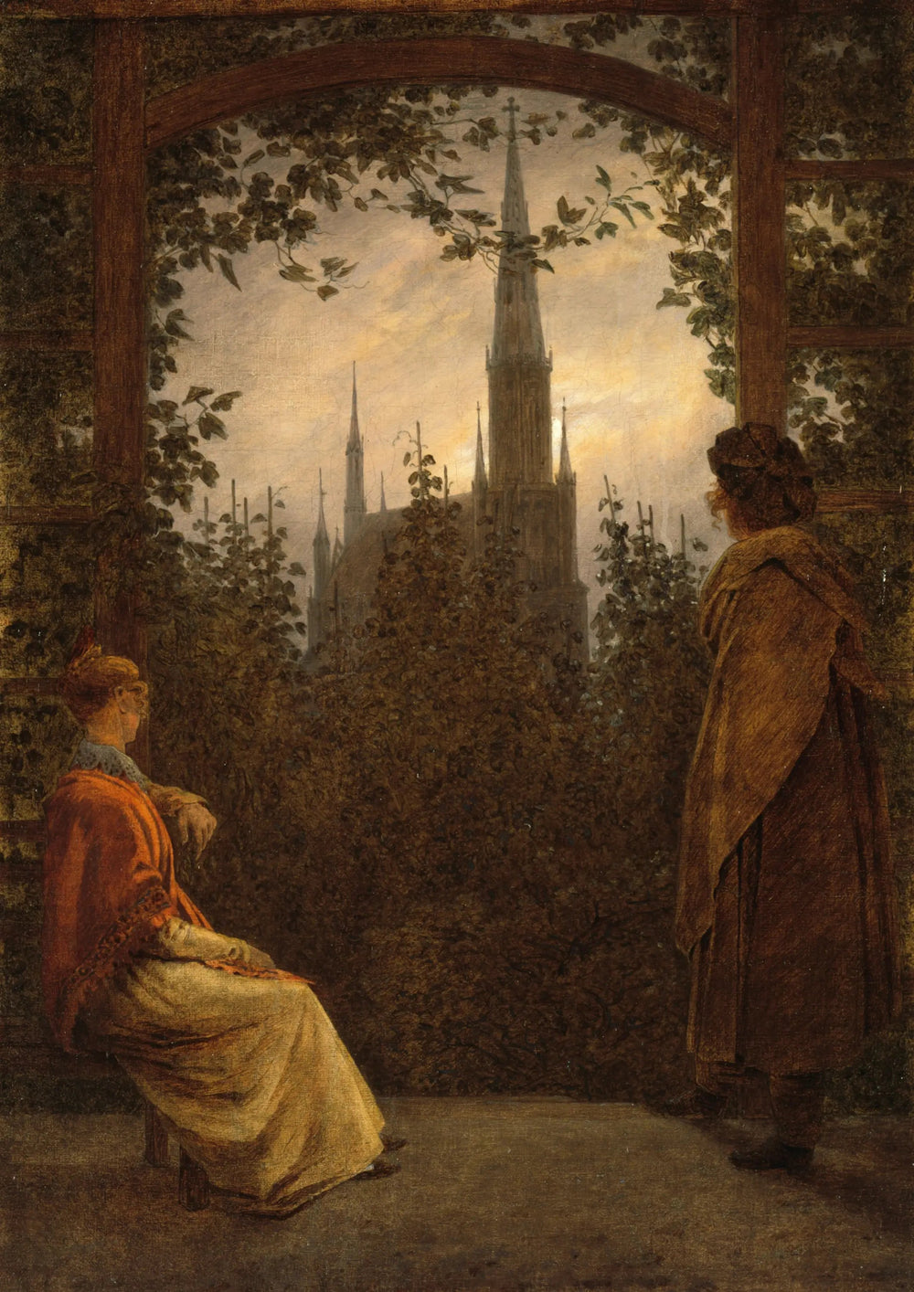 Tonnelle à Greifzwald - Caspar David Friedrich image 1 copie peinte à la main à l’huile