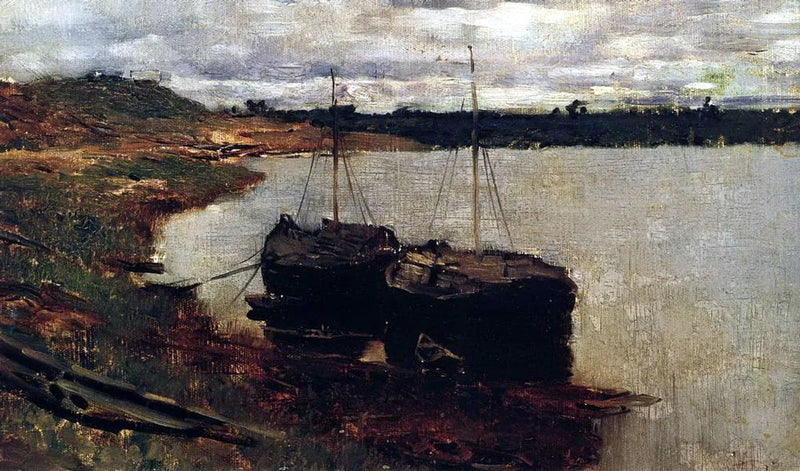Barges sur la Volga - Isaac Levitan