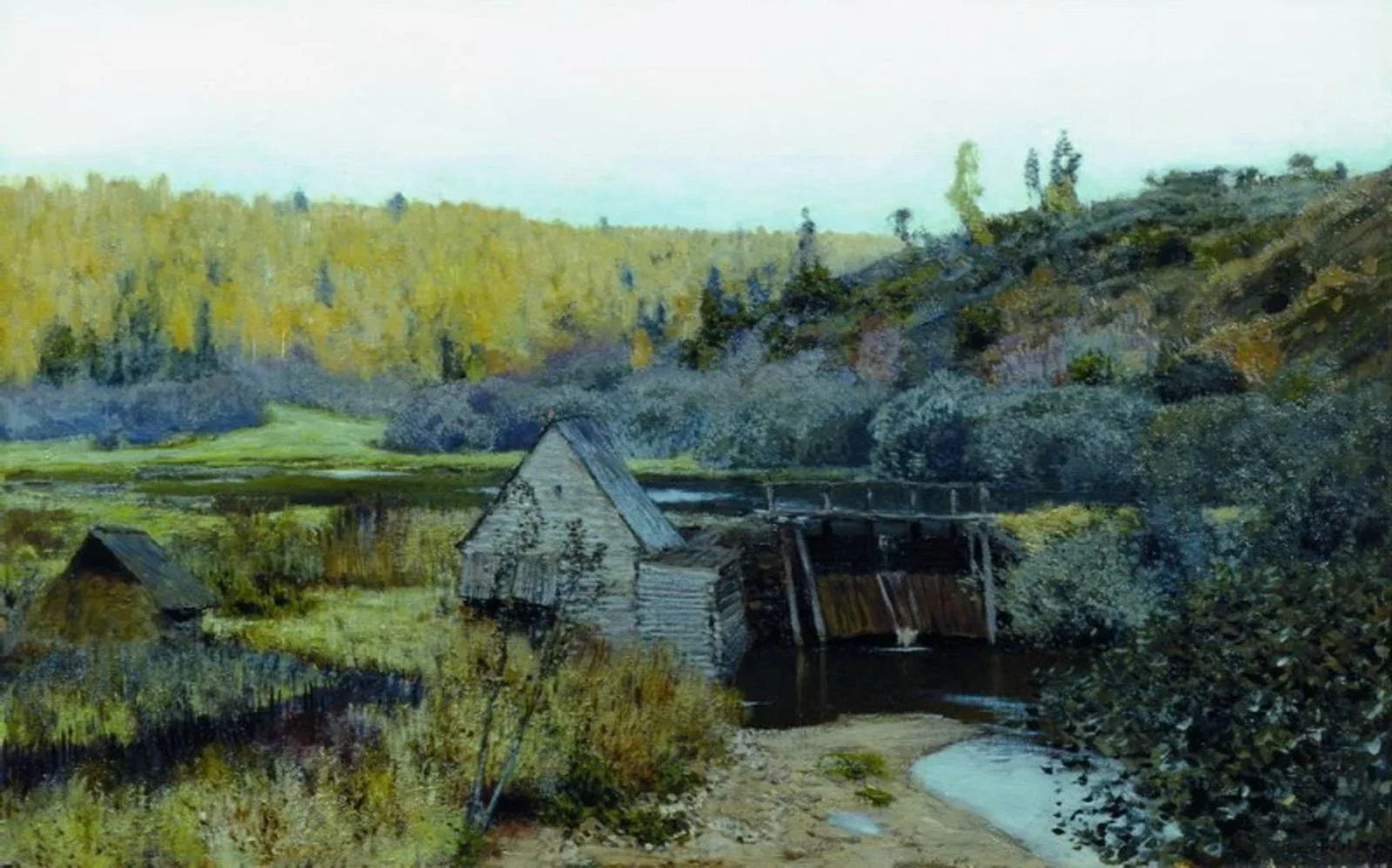Automne, moulin à Plios, peinture de Isaac Levitan