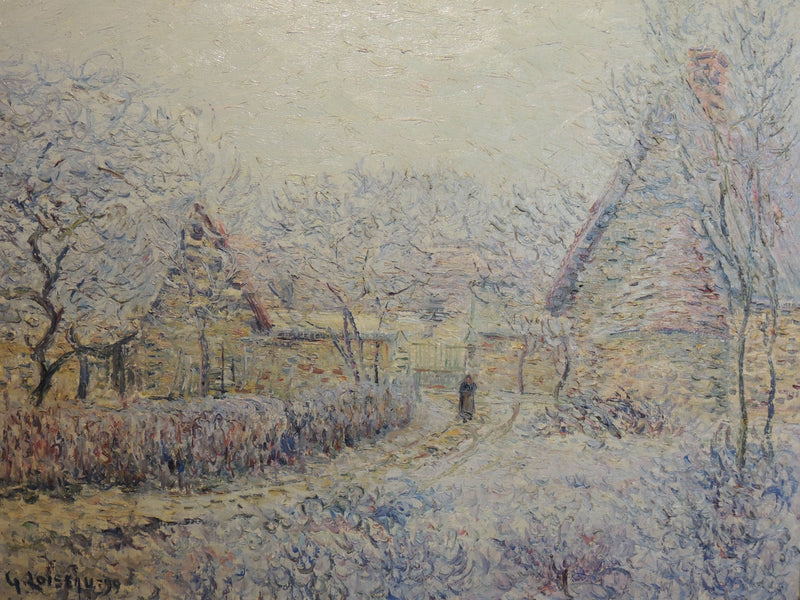 Tournedos sur Seine, snow, frost and mist - Gustave Loiseau