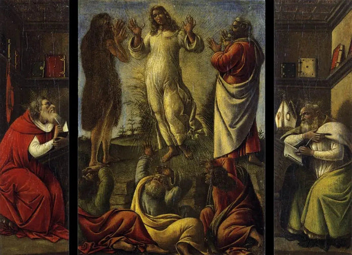 The Transfiguration with Saint Jerome and Saint Augustine, around 1500 - Botticelli's workshop