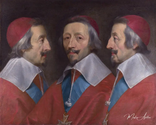 Triple portrait du Cardinal de Richelieu - Philippe de Champaigne - Reproductions de tableaux et peintures haut de gamme