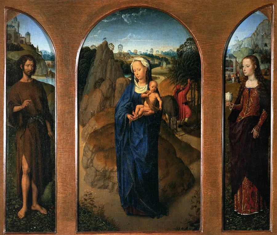 Triptych with the Rest During the Flight into Egypt - Hans Memling