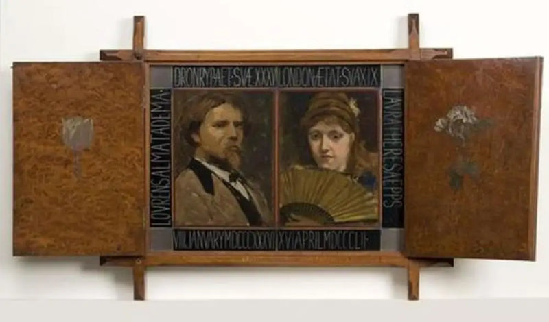 Triptych with portrait of the painter Lawrence Alma Tadema and his second wife - Lawrence Alma-Tadema