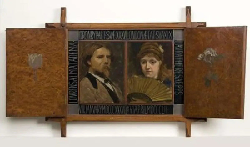 Triptych with portrait of the painter Lawrence Alma Tadema and his second wife - Lawrence Alma-Tadema