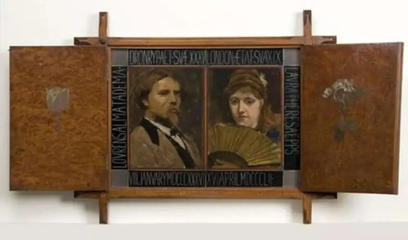 Triptych with portrait of the painter Lawrence Alma Tadema and his second wife - Lawrence Alma-Tadema