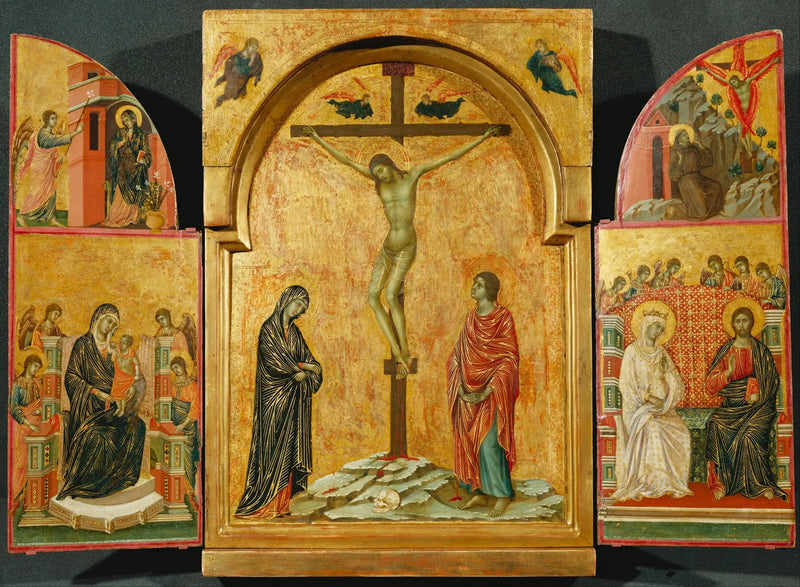 Triptych: Crucifixion and other scenes - Duccio di Buoninsegna