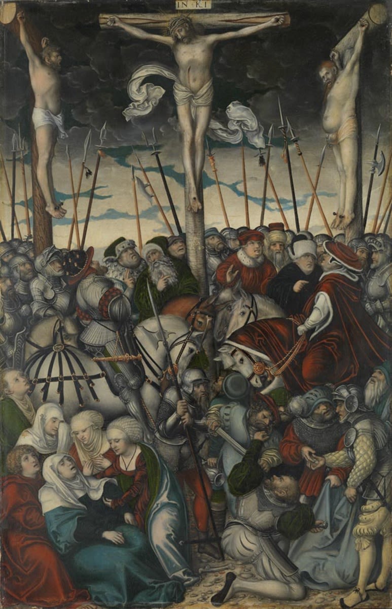 Triptych of the Crucifixion: Crucifixion of Jesus - Lucas Cranach the Elder