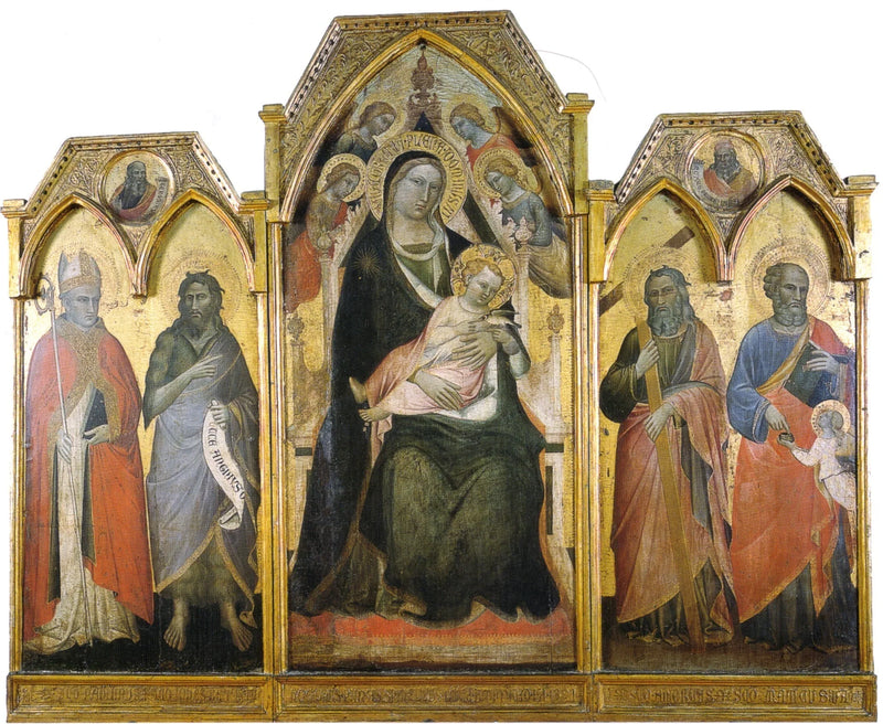 Triptych of the Virgin and Child in Majesty surrounded by four saints - Spinello Aretino
