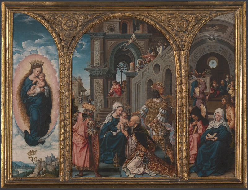 Triptych. The Adoration of the Magi, the Descent of - Jan Gossaert