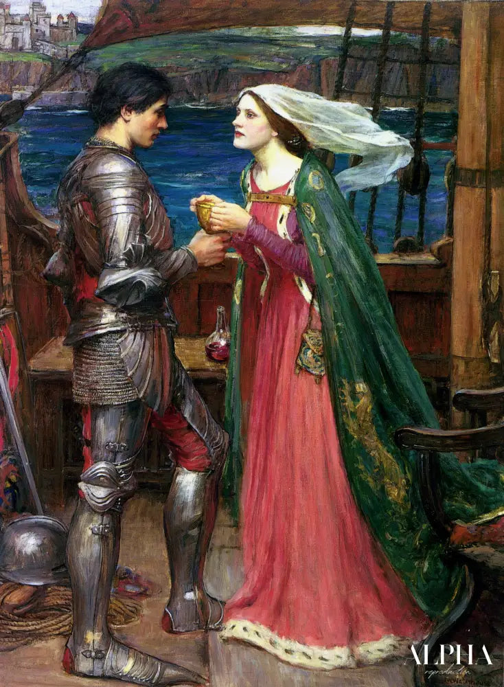 Tristan et Isolde avec la potion - John William Waterhouse Reproductions de tableaux à la peinture à l’huile