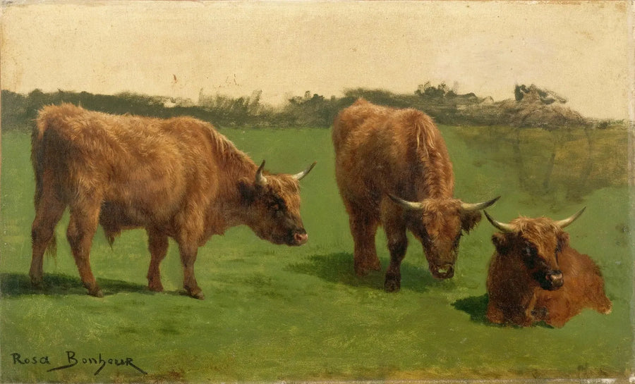 Three red oxen in the pasture - Rosa Bonheur
