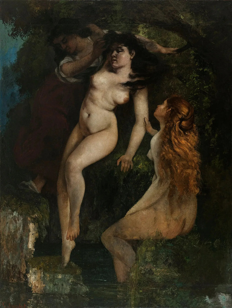 Three Bathers - Gustave Courbet