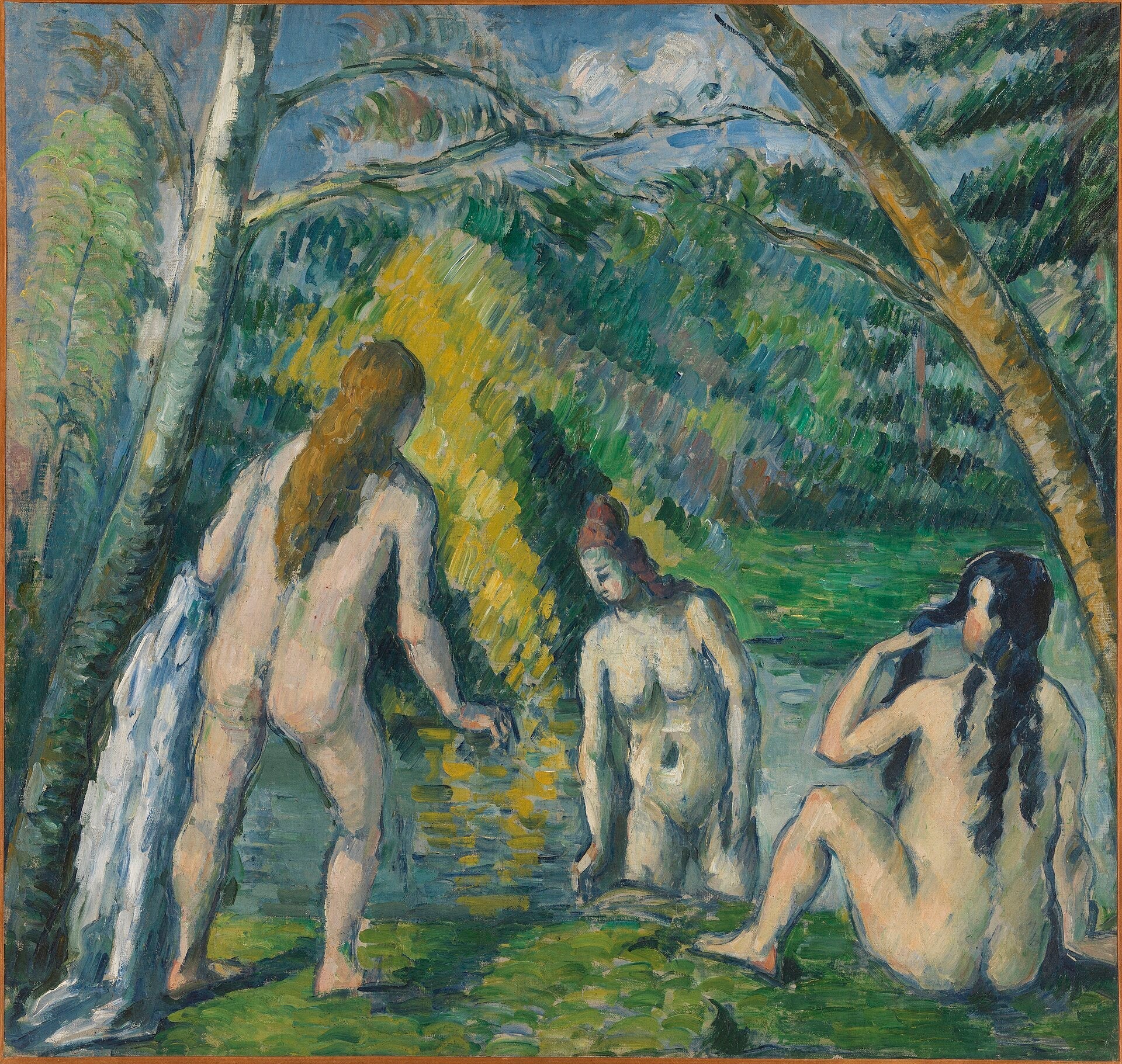 Reproduction du tableau « Trois baigneuses - Paul Cézanne » par Alpha Reproduction en peinture à l’huile