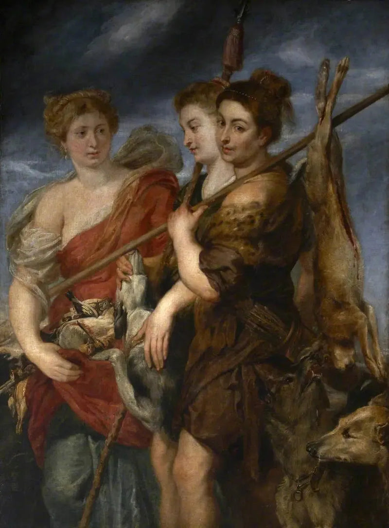Three Huntresses Returning from the Hunt - Peter Paul Rubens
