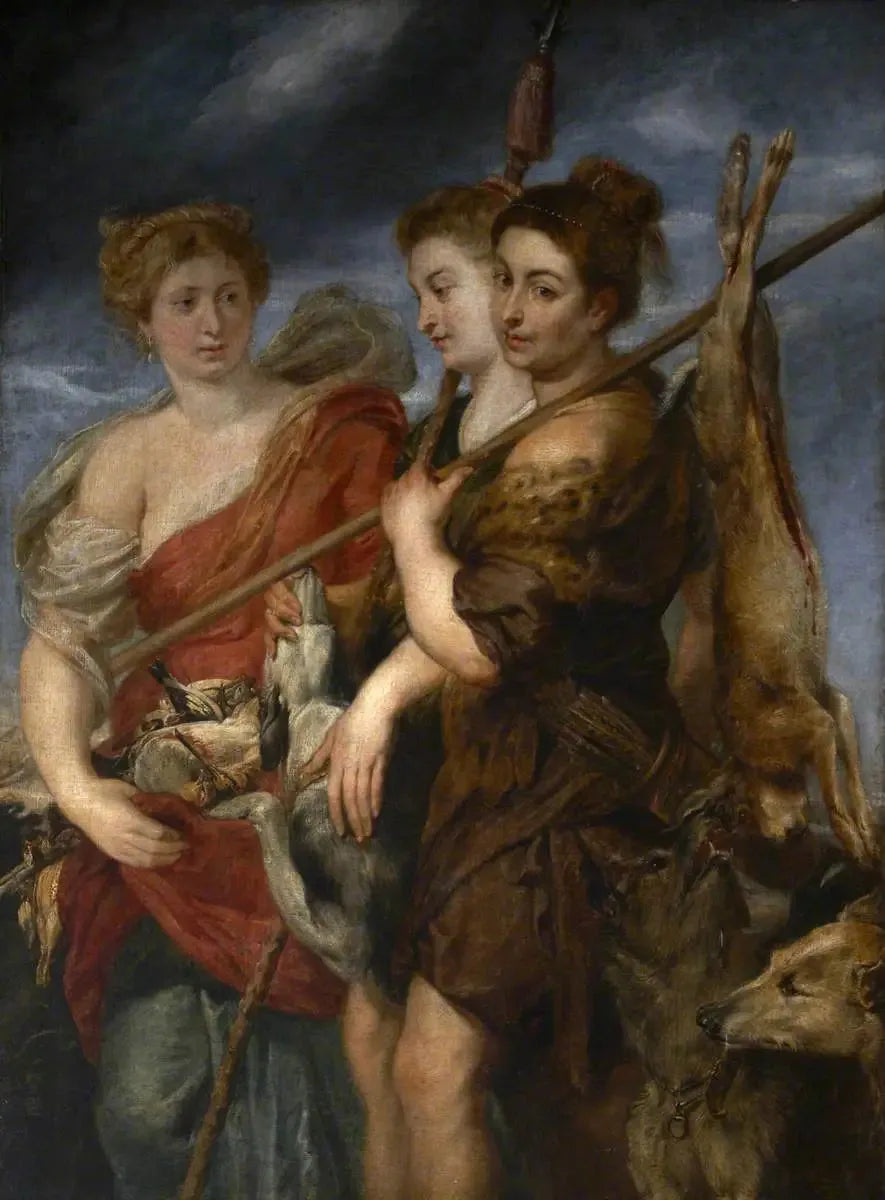 Three Huntresses Returning from the Hunt - Peter Paul Rubens