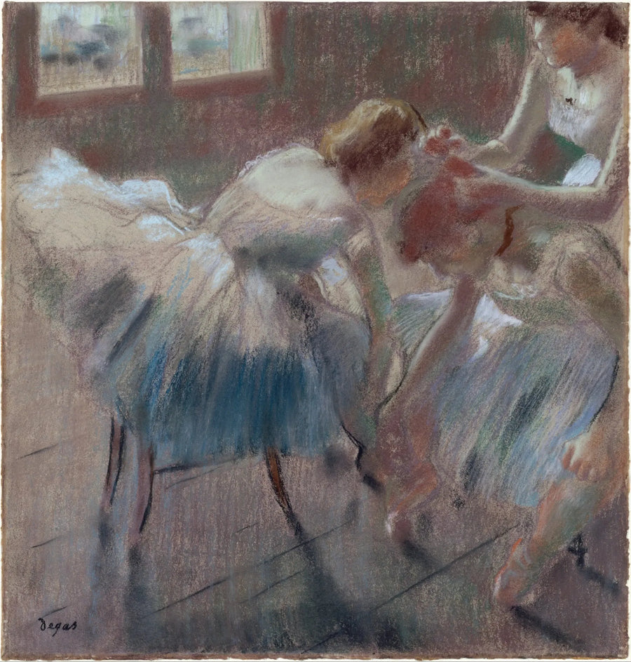 Three Dancers Preparing for the Class - Edgar Degas