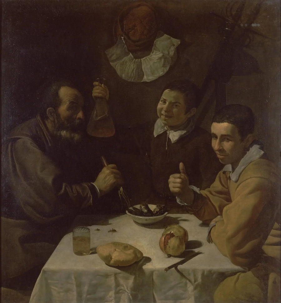 Three Men at the Table, The Lunch - Diego Velázquez
